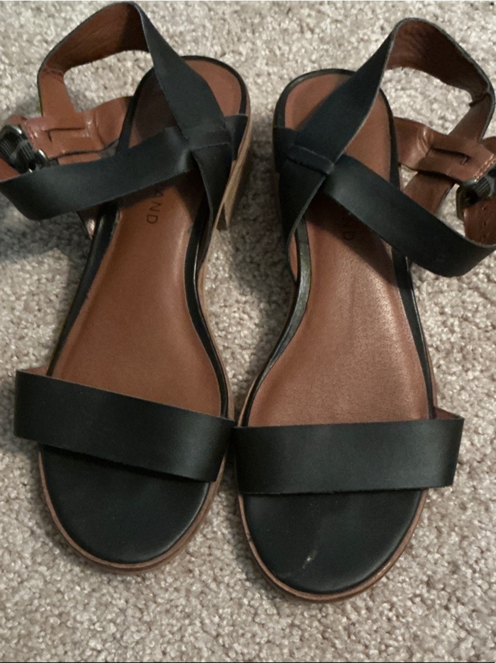 Lucky Brand Black Strappy Leather Sandals